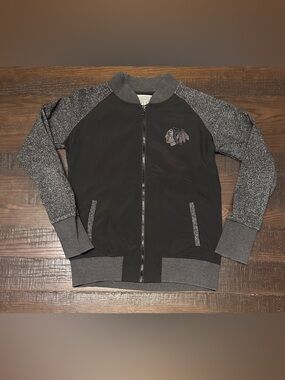 Old Time Hockey Chicago Blackhawks Mia Fleece Full Zip Track Womens Sz Large